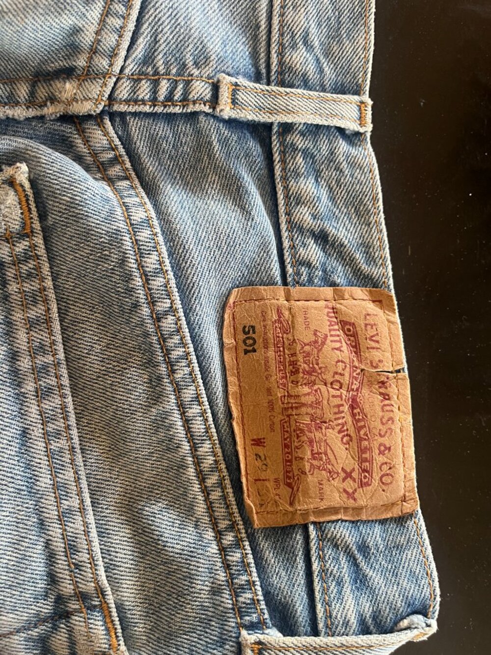 Vintage Levis 501s bought at a vintage store in Paris